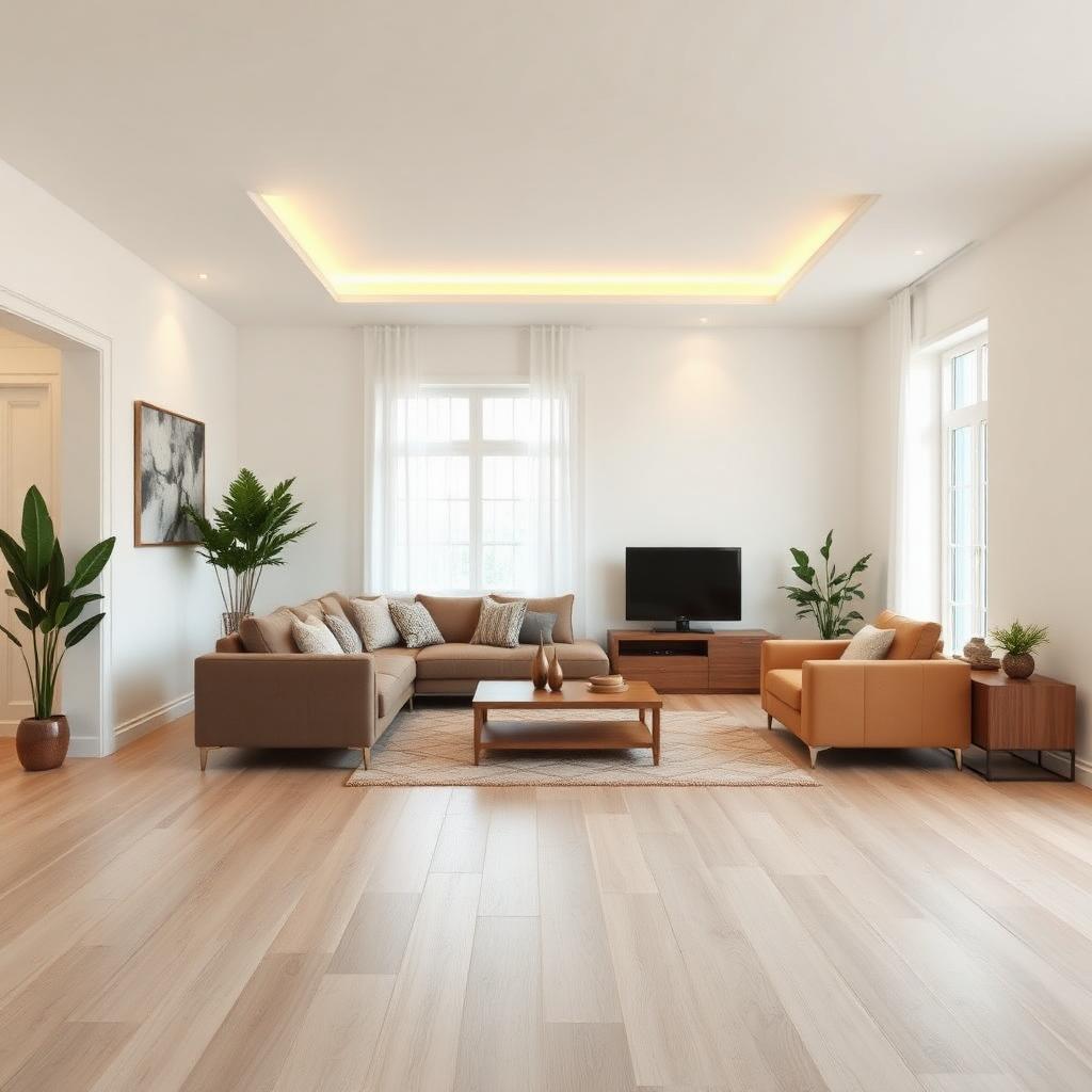 Boya ve laminant sonrası salon